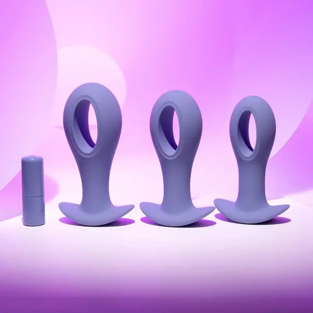 Набор из 3 анальных пробок с вибропулей Hole Punch Plug Set. Фотография 9.
