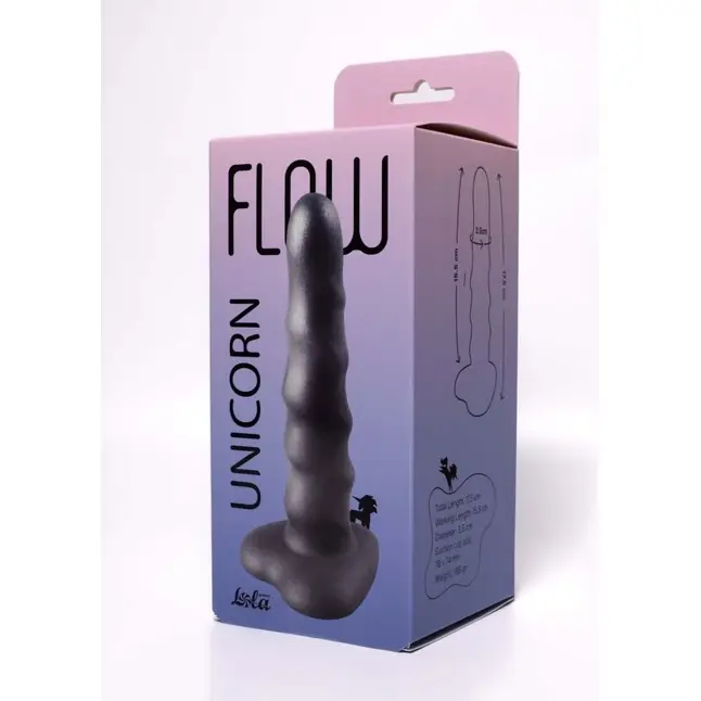 Черный нереалистичный дилдо Unicorn - 17,5 см - Flow. Фотография 4.