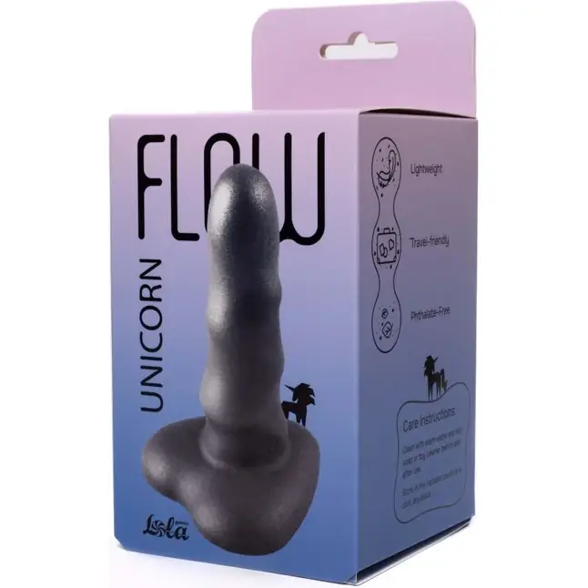 Черный нереалистичный дилдо Unicorn Max - 12,5 см - Flow. Фотография 4.