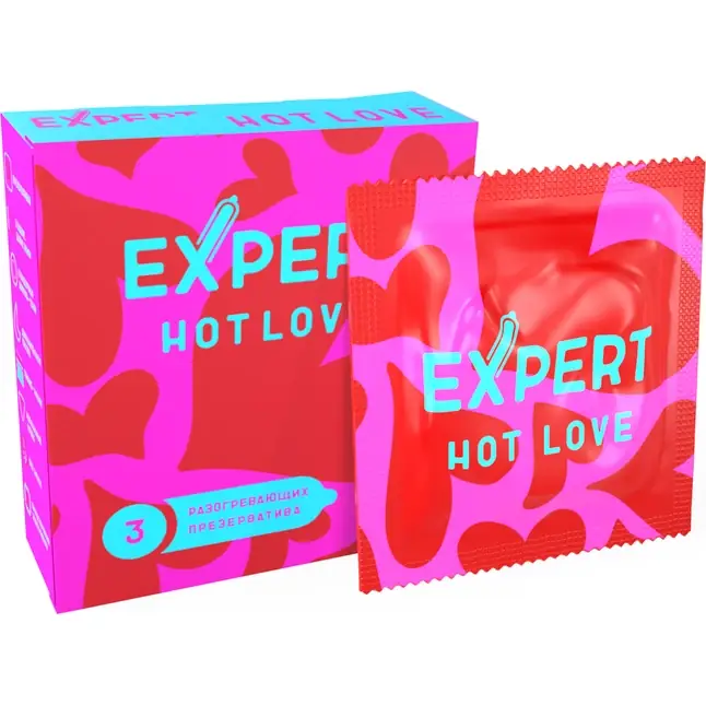 Презервативы с разогревающим эффектом Expert Hot Love - 3 шт