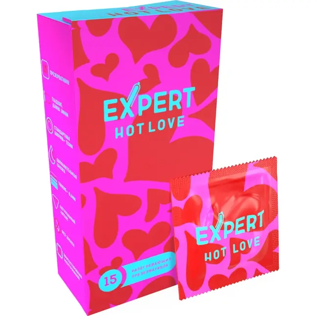 Презервативы с разогревающим эффектом Expert Hot Love - 15 шт