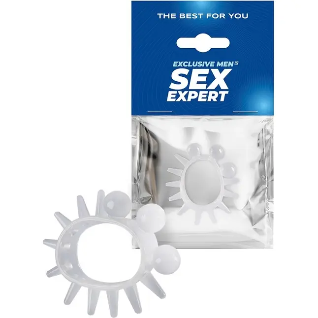 Эластичное эрекционное кольцо с шариками и лучами - SEX EXPERT