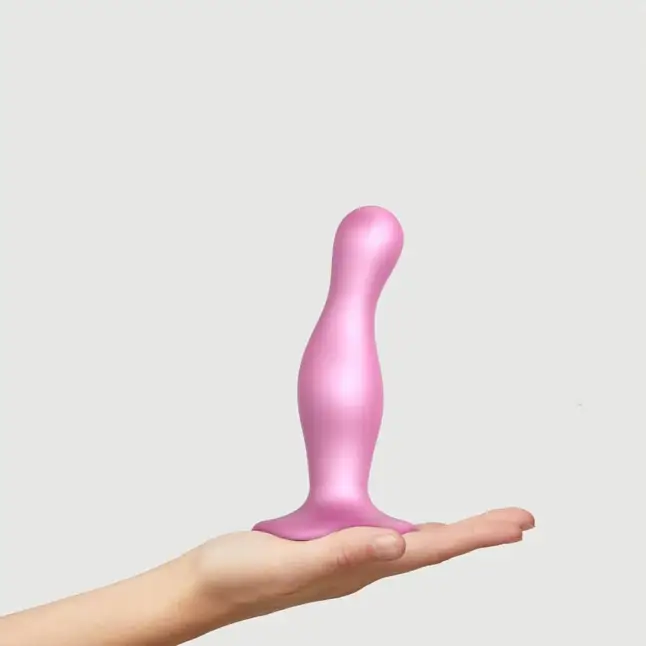 Розовая насадка Strap-On-Me Dildo Plug Curvy size M. Фотография 2.