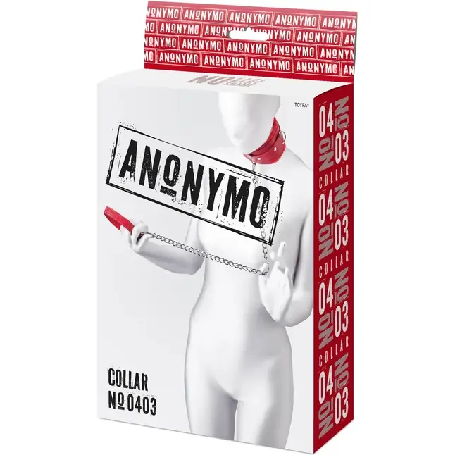 Красный ошейник с подкладкой из меха - Anonymo. Фотография 11.