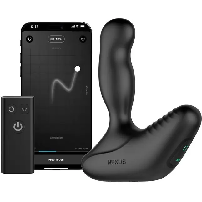 Черный вибромассажер простаты Nexus Revo Stealth с управлением через приложение