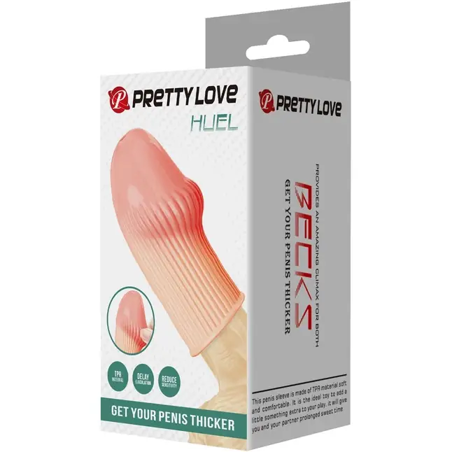 Телесная насадка на пенис Huel - 9 см - Pretty Love. Фотография 2.