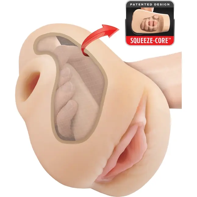 Телесный мастурбатор-вагина Pussy Pounder Squeeze Stroker - PDX Plus. Фотография 5.
