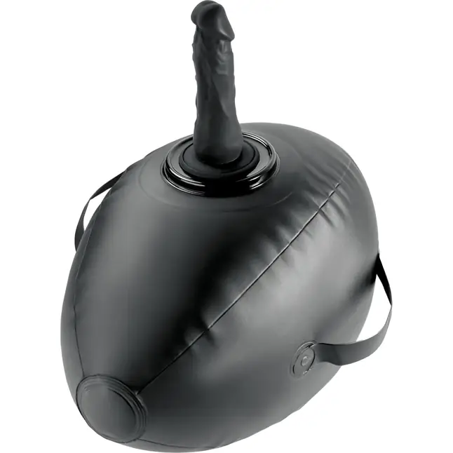 Черный надувной мяч с платформой для фиксации дилдо Body Dock Inflatable Love Ball - Fetish Fantasy Series