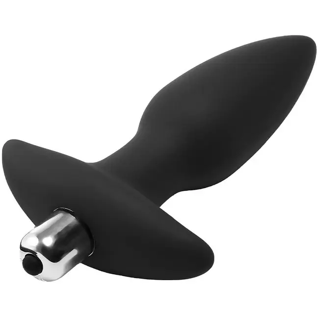 Черная анальная вибропробка FantASStic Vibrating Plug - 14 см - Fantasstic. Фотография 3.