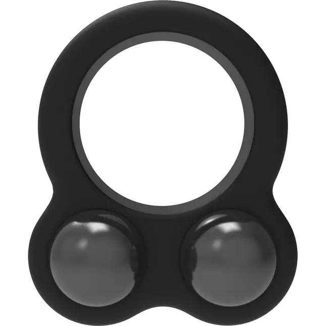 Черное эрекционное кольцо с утяжелителями Cockring Dual Weight - Ramrod