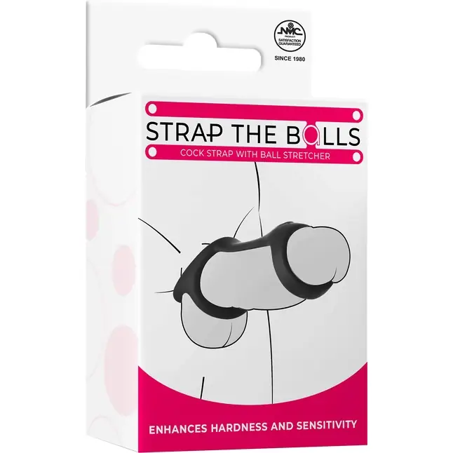 Черная эрекционная насадка Strap The Balls. Фотография 2.
