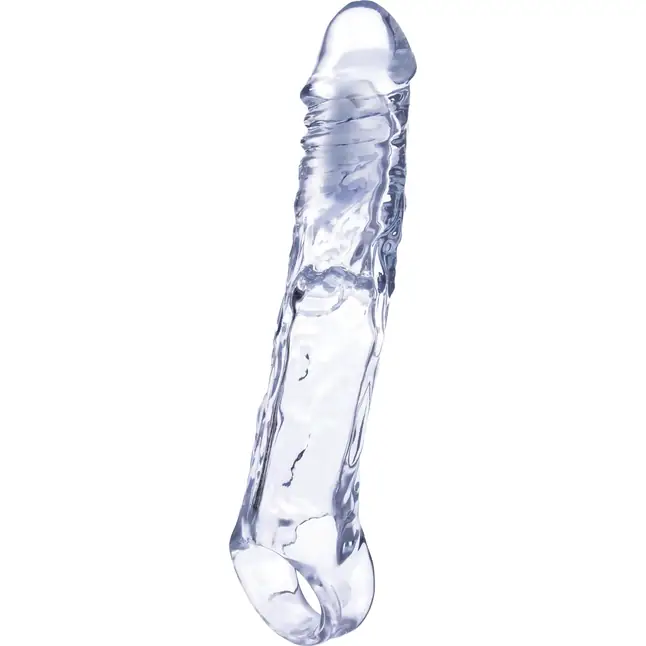 Прозрачная насадка-удлинитель Length Enhancer With Bullet с подхватом - 22,3 см. Фотография 3.