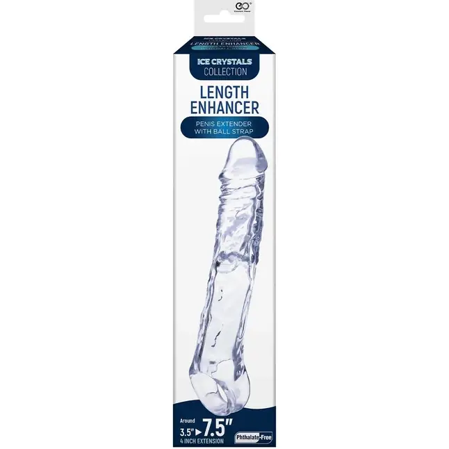 Прозрачная насадка-удлинитель Length Enhancer с подхватом - 22,3 см. Фотография 2.