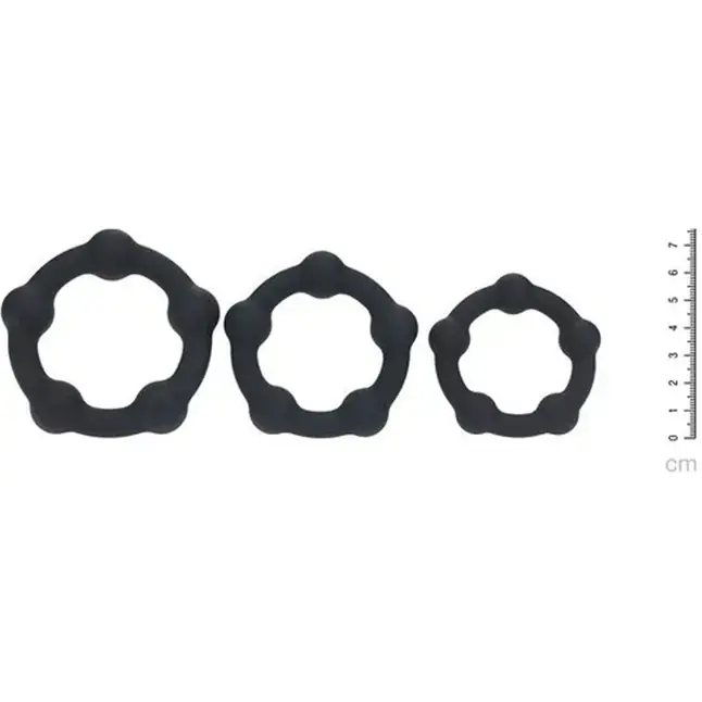 Набор из 3 эрекционных колец Beaded Silicone Cockring Set - Levelz. Фотография 3.