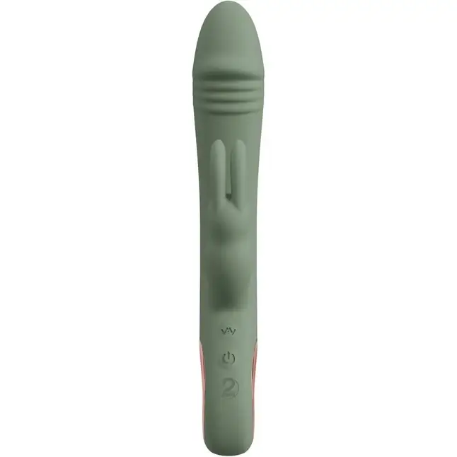 Оливковый вибратор-кролик Slim Rabbit Olive - 21,4 см - You2Toys. Фотография 4.