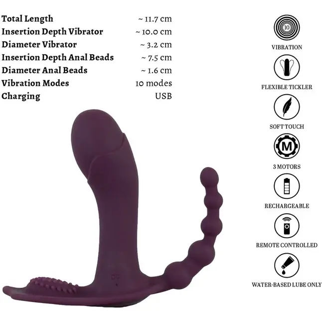 Фиолетовый вибратор для ношения в трусиках ARIVA RC Panty Vibrator - Beau coeur. Фотография 15.