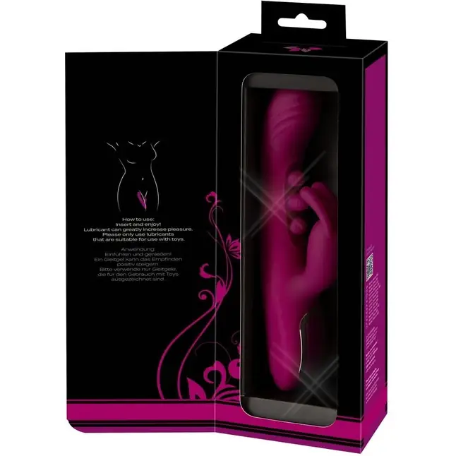 Лиловый вибратор-кролик 2 Function Vibrator Squirting - 22,5 см - JAVIDA. Фотография 3.