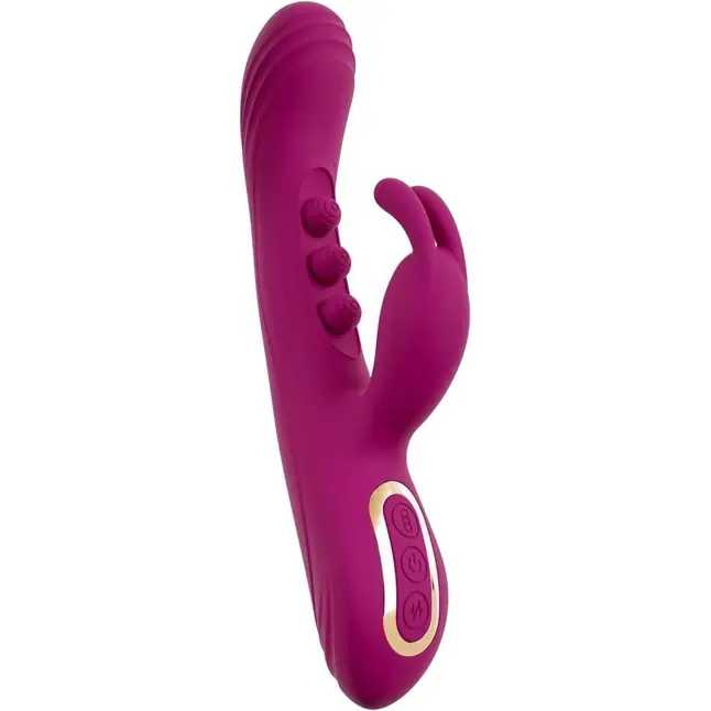 Лиловый вибратор-кролик 2 Function Vibrator Squirting - 22,5 см - JAVIDA