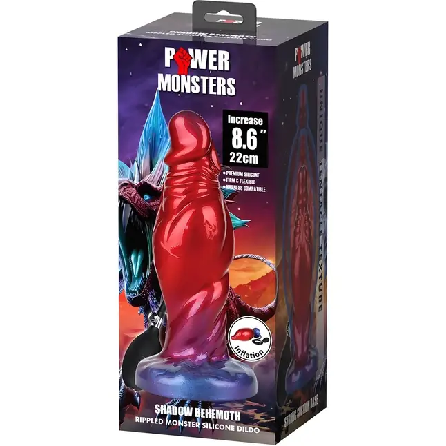 Красный фаллоимитатор с функцией расширения Shadow Behemoth - 21 см. Фотография 8.