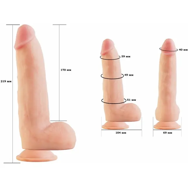 Фаллоимитатор HUMAN FORM с подошвой-присоской - 22 см - HUMAN FORM. Фотография 4.