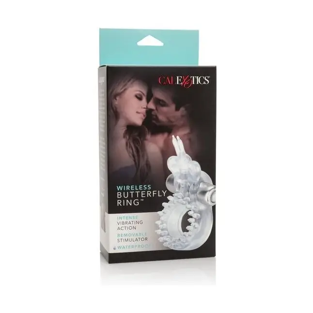 Прозрачное эрекционное кольцо с вибрацией Wireless Butterfly Ring - Couples Enhancers. Фотография 3.