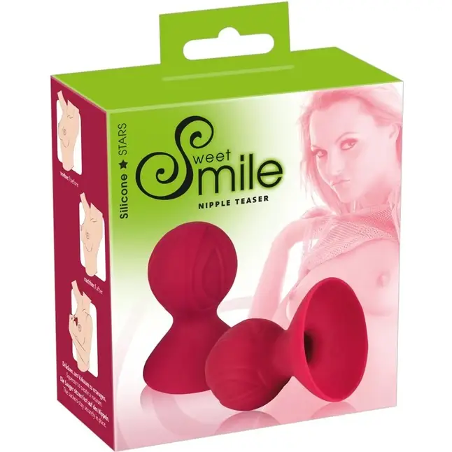 Красные помпы для сосков Nipple Teaser - Smile. Фотография 5.