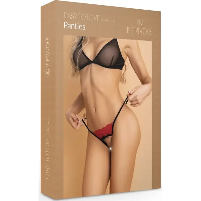 Фривольные трусики с доступом и красным кружевом - Easy to love. Фотография 7.