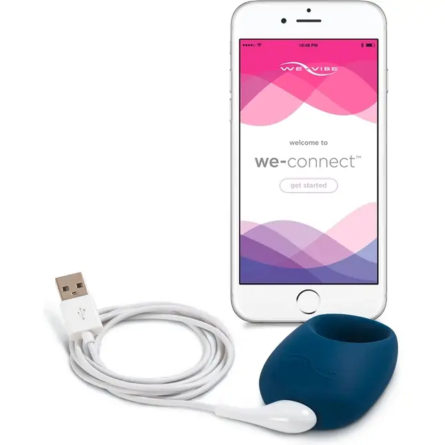 Синее эрекционное виброкольцо We-vibe Pivot. Фотография 2.