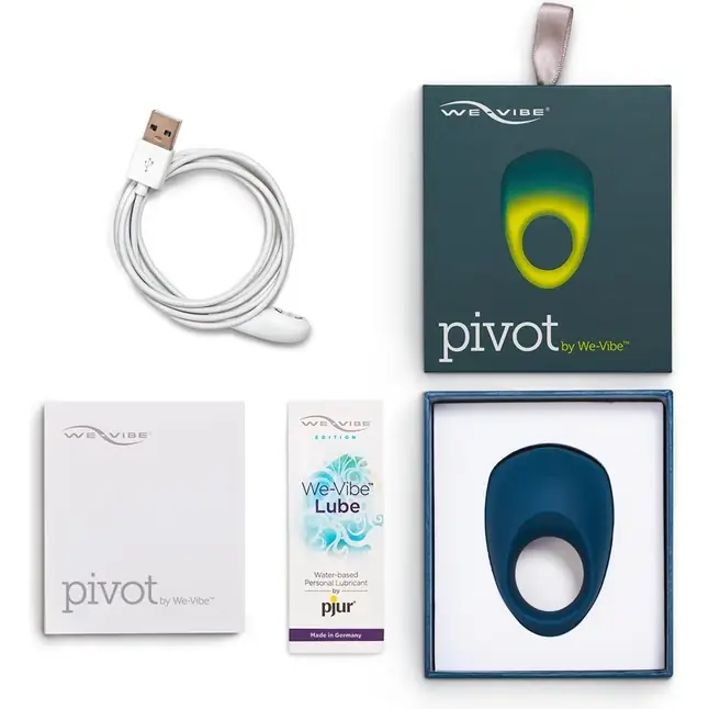 Синее эрекционное виброкольцо We-vibe Pivot. Фотография 5.