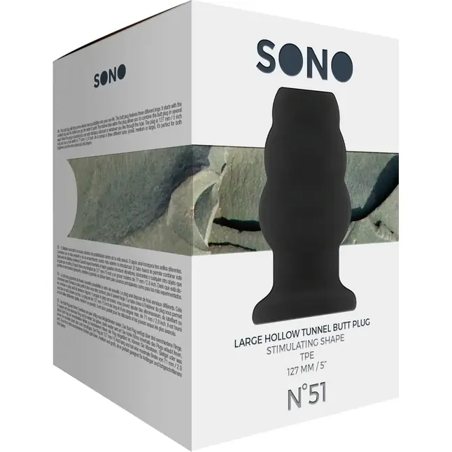 Чёрная анальная пробка с тоннелем №51 Large Hollow Tunnel Butt Plug 5 Inch - 12,7 см - Sono. Фотография 4.