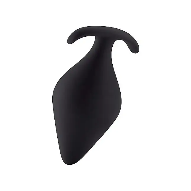 Чёрная анальная пробка Butt Plug with Handle Large - 13,1 см. - Shots Toys. Фотография 2.
