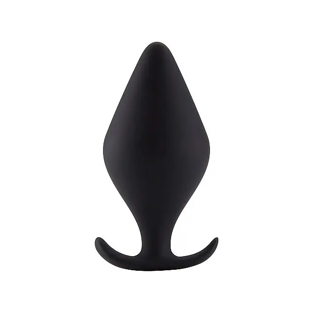 Чёрная анальная пробка Butt Plug with Handle Large - 13,1 см. - Shots Toys