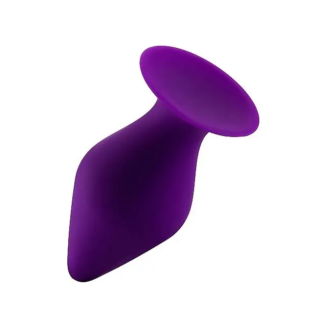 Фиолетовая средняя анальная пробка Butt Plug with Suction Cup Medium - Shots Toys. Фотография 2.