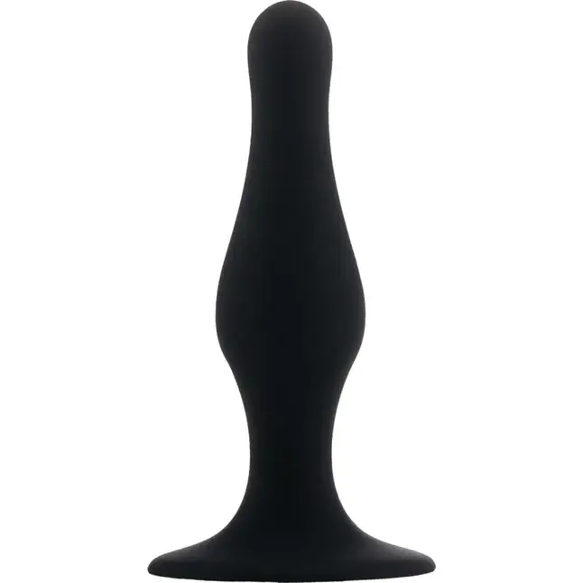 Чёрная анальная пробка Butt Plug with Suction Cup Small - Shots Toys