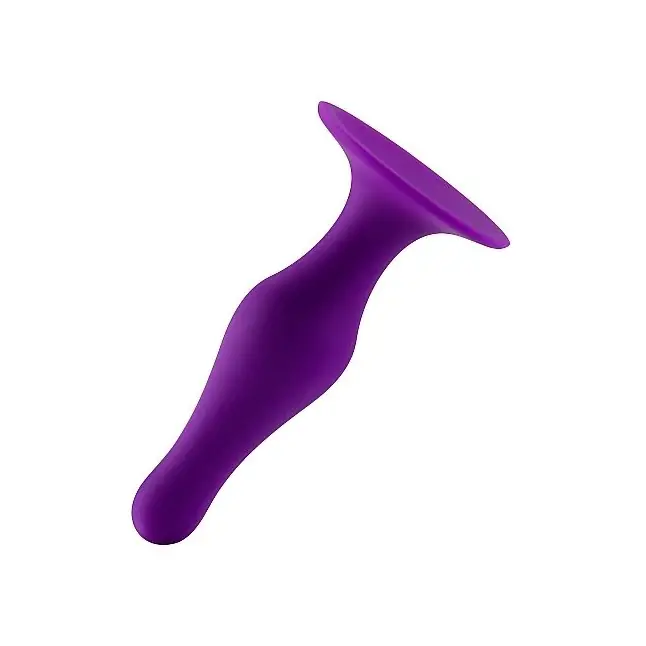Фиолетовая анальная пробка Butt Plug with Suction Cup Small - Shots Toys. Фотография 2.
