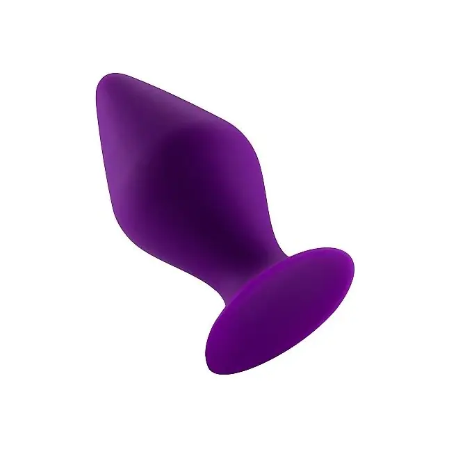 Фиолетовая малая анальная пробка Butt Plug with Suction Cup Small - Shots Toys. Фотография 2.