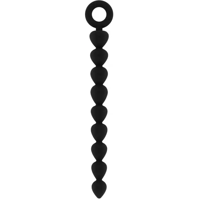 Чёрная анальная цепочка Bead Chain - 24,9 см - Mjuze. Фотография 2.