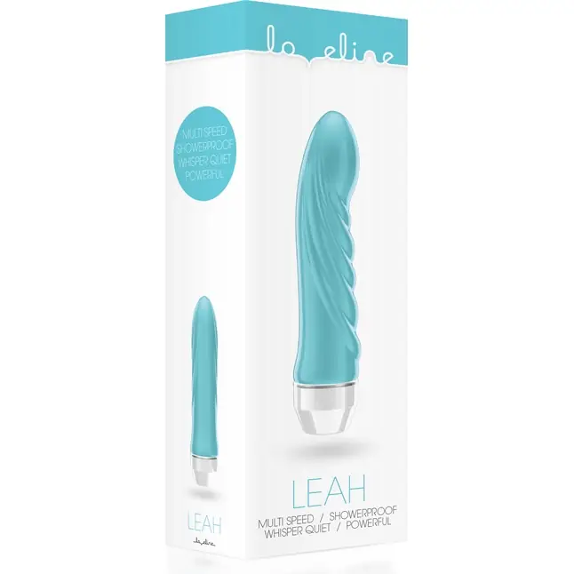 Бирюзовый вибратор со складочками Leah - 15 см - Loveline. Фотография 3.