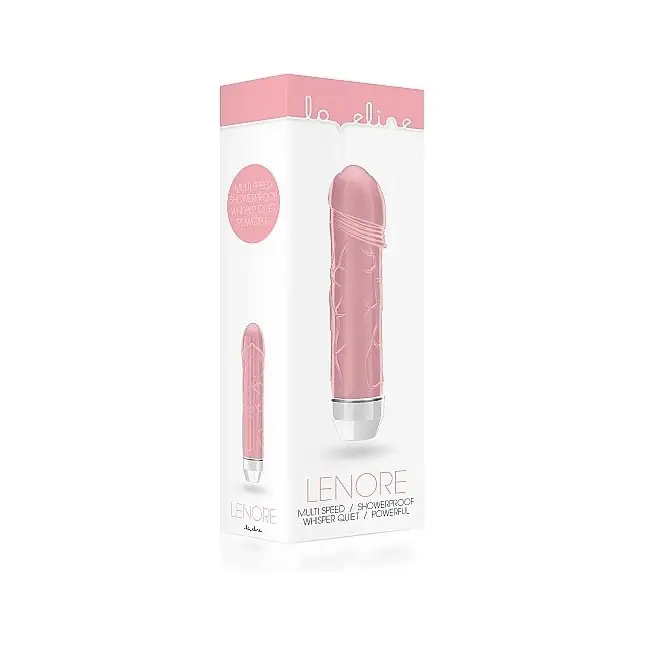 Розовый вибратор Lenore с тонкими венками - 14,5 см - Loveline. Фотография 3.