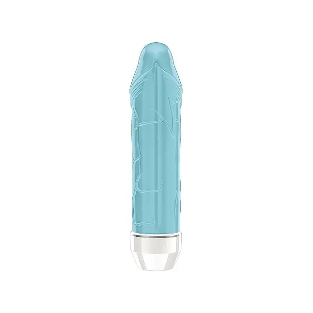 Бирюзовый фаллический вибратор Lisa - 14,7 см - Loveline