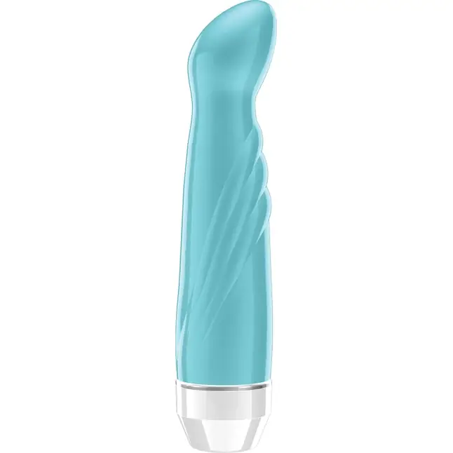 Бирюзовый вибратор Livvy со скошенной головкой - 15,5 см - Loveline
