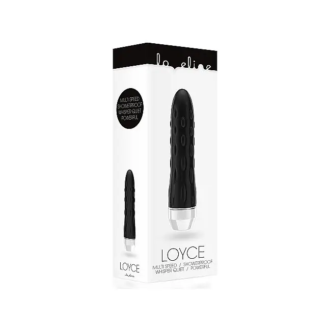Чёрный вибратор Loyce с шишечками по всей длине - 14,8 см - Loveline. Фотография 3.