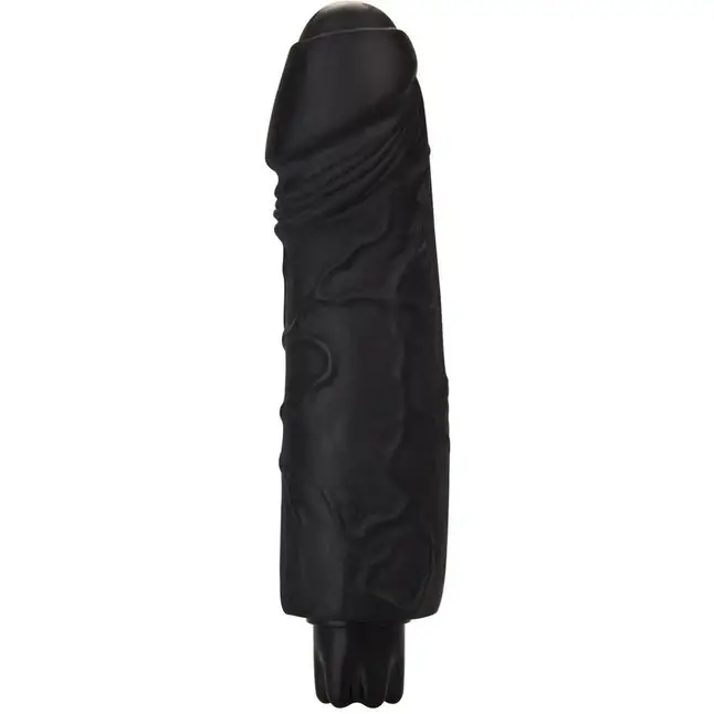 Чёрный вибратор Realistic Skin Vibrator Big - 22 см - Shots Toys