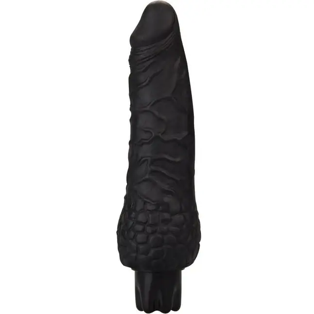 Чёрный вибратор-реалистик Realistic Skin Vibrator Small - 16,3 см - Shots Toys