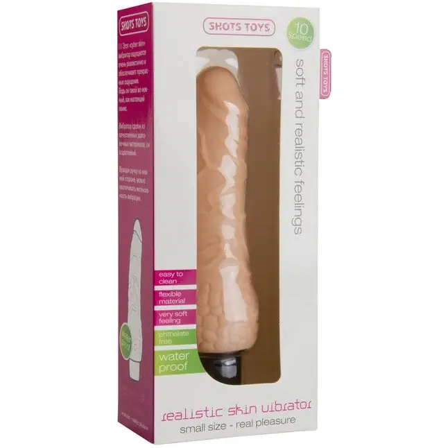 Телесный вибратор-реалистик Realistic Skin Vibrator Small - 16,3 см - Shots Toys. Фотография 2.