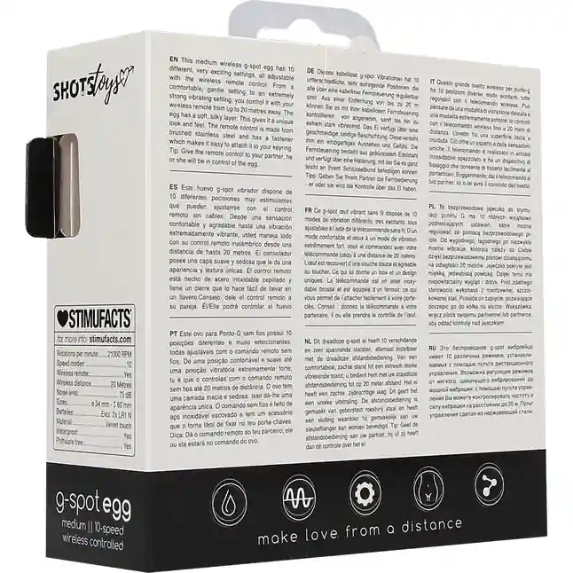 Чёрное радиоуправляемое виброяйцо Vibrating G-spot Egg medium - Shots Toys. Фотография 7.
