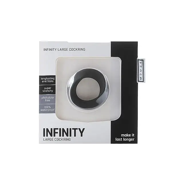 Чёрное эрекционное кольцо Infinity Large Cockring - Mjuze. Фотография 2.