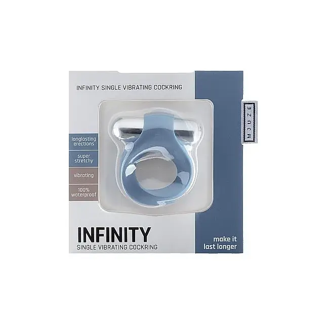 Синее виброкольцо Infinity Single Vibrating Cockring - Mjuze. Фотография 2.