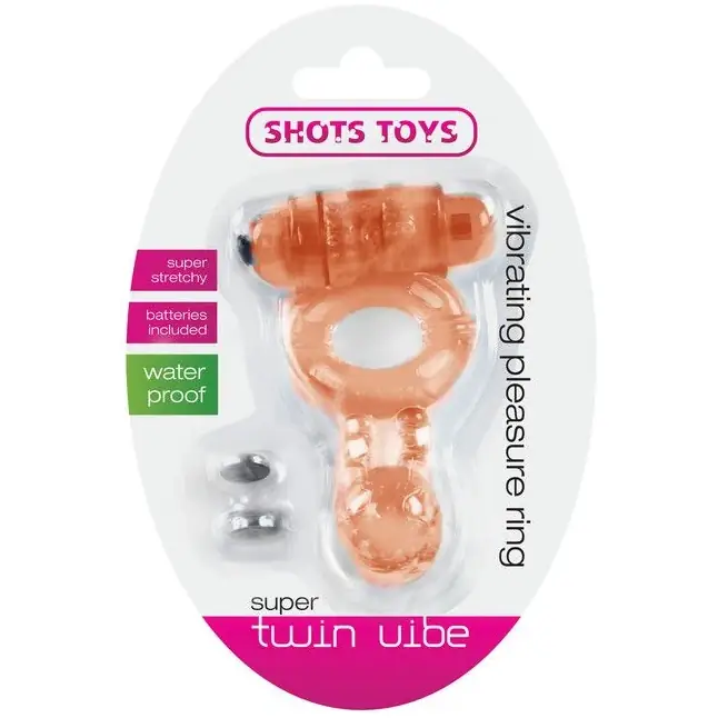 Эрекционное виброколечко Super Twin Vibe - Shots Toys. Фотография 2.
