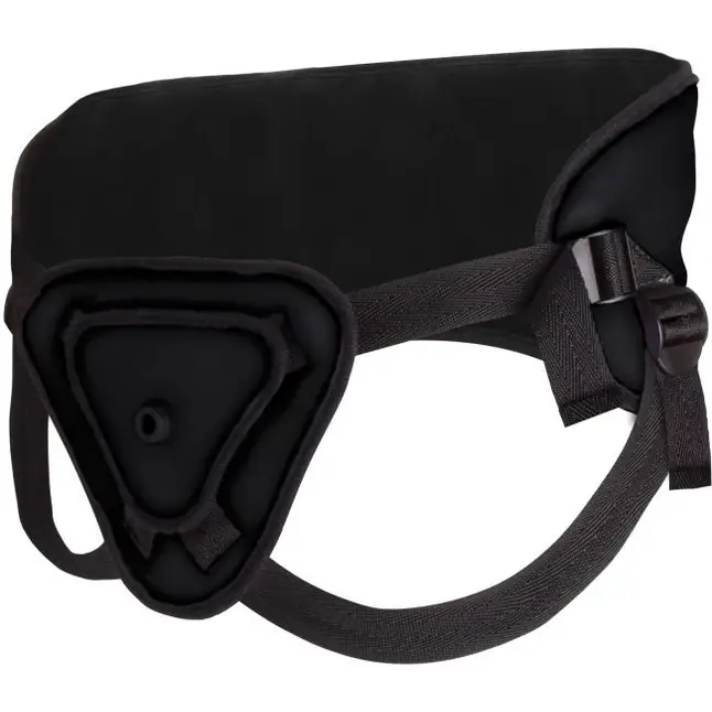 Чёрный страпон Deluxe Silicone Strap On 10 Inch - 25 см - Ouch!. Фотография 3.